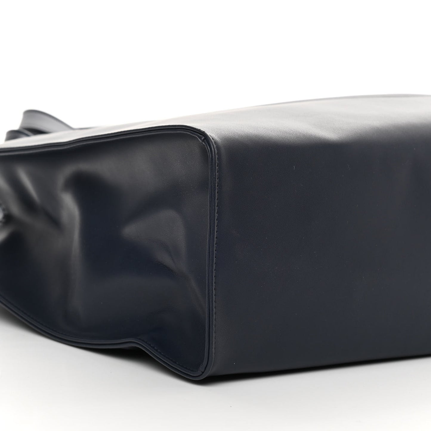 Vegan Leather Medium Shopping Bag Navy
