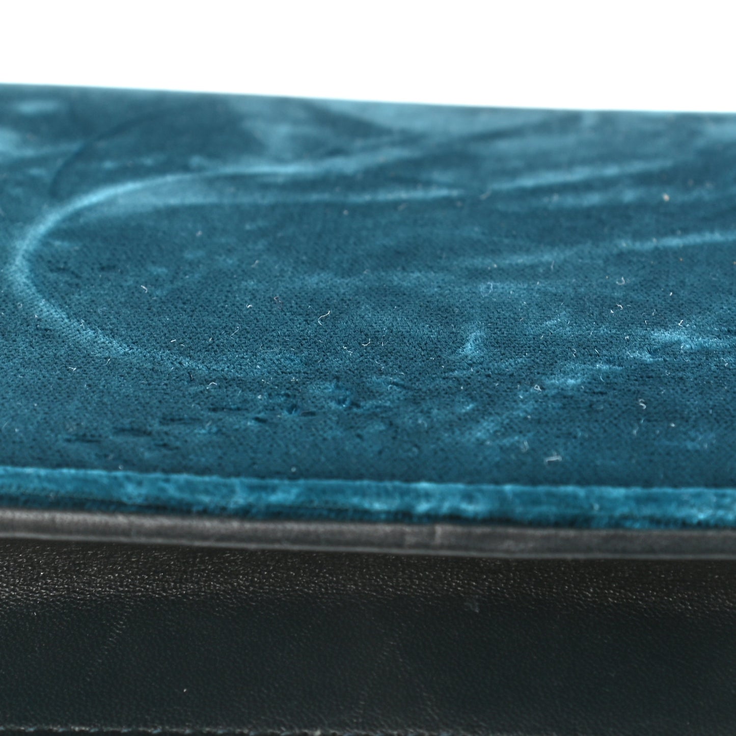 Velvet Crystal Monogram Kate Tassel Chain Wallet Blue