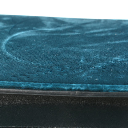Saint Laurent Velvet Crystal Monogram Kate Tassel Chain Wallet Blue 12 of 16