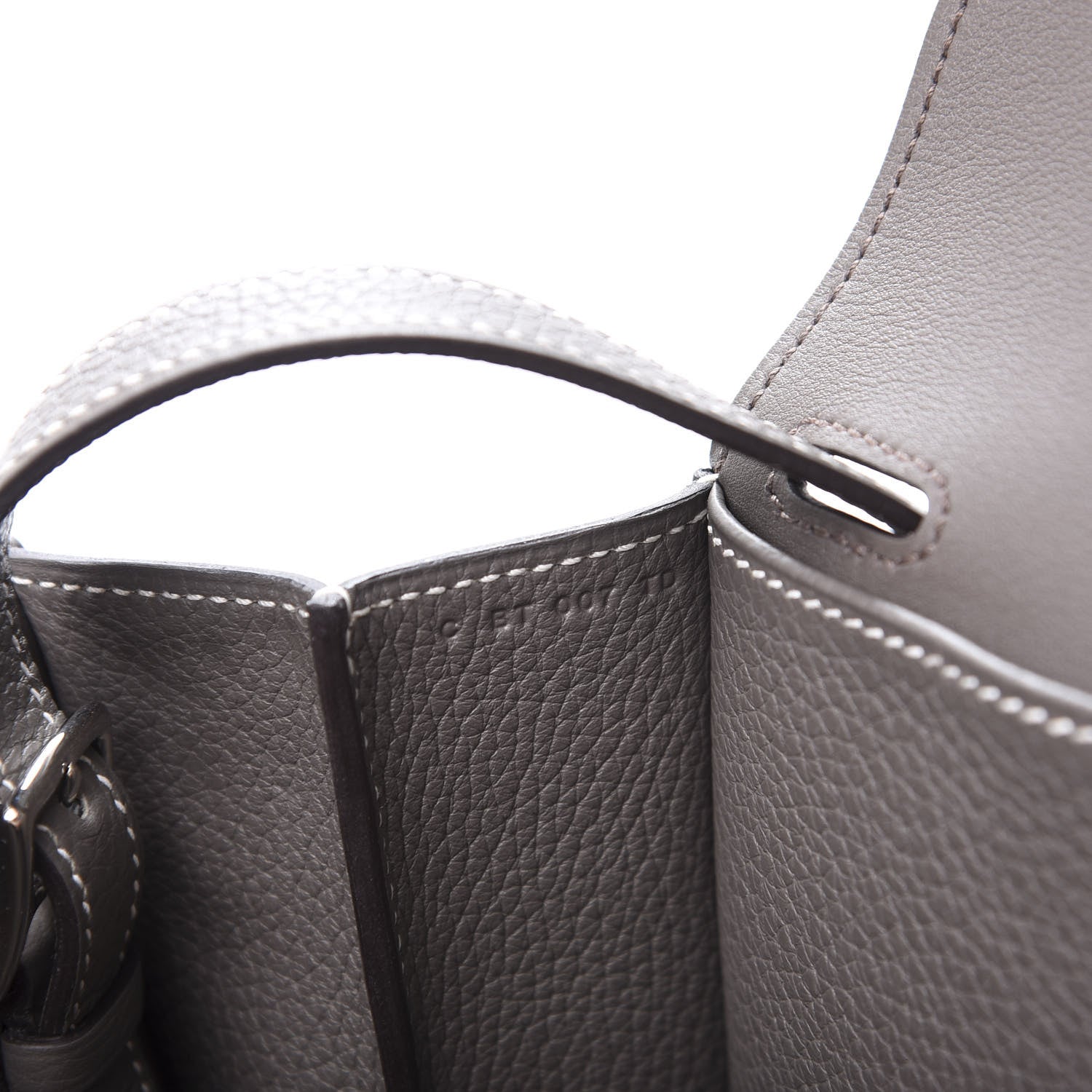 Hermes Taurillon Clemence Halzan 31 GM Etain 8 of 12