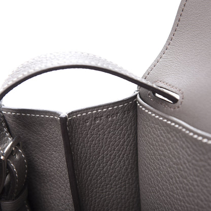 Hermes Taurillon Clemence Halzan 31 GM Etain 8 of 12