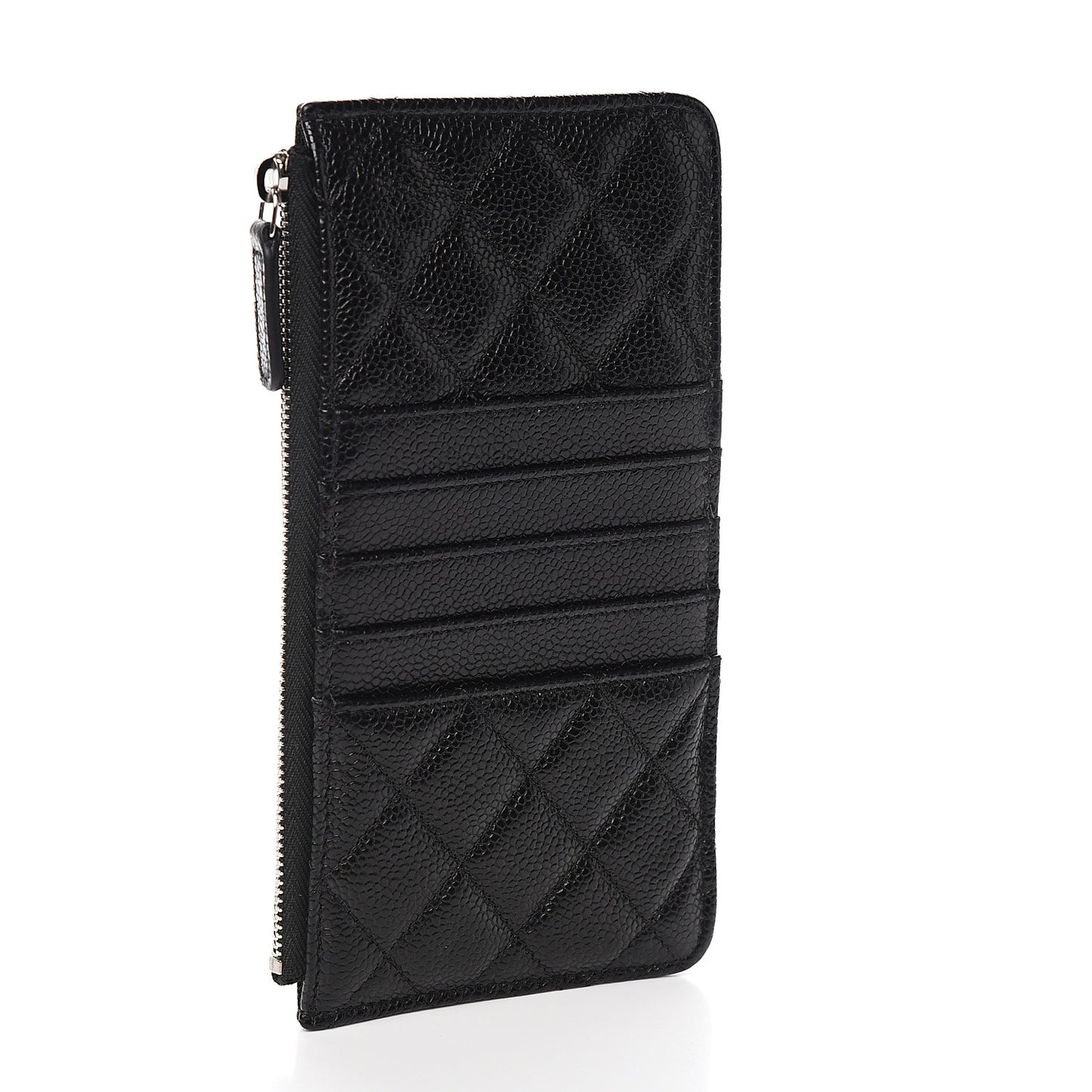 Caviar Quilted Classic Flat Wallet Pouch So Black