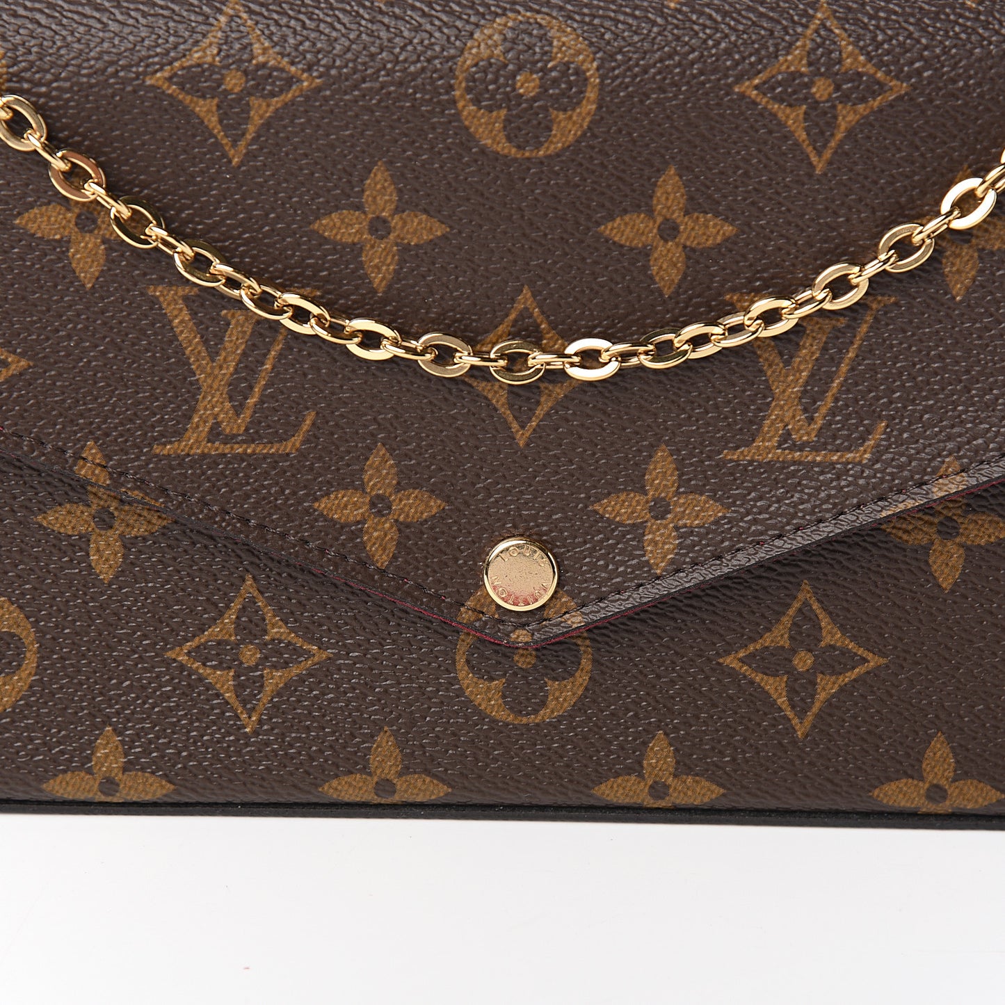 Monogram Pochette Felicie Chain Wallet Fuchsia