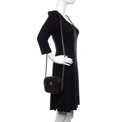 Chanel Goatskin Quilted Small Casual Trip Camera Case Black 2 of 15