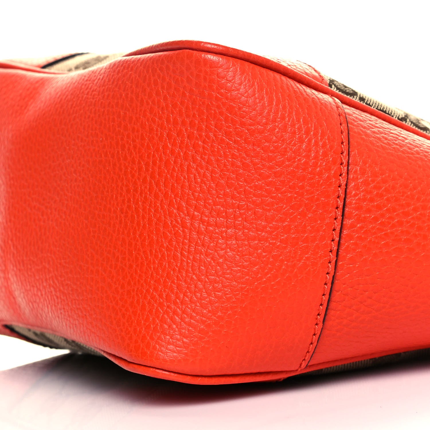 Gucci Monogram Dollar Calfskin Small Bree Tote Beige Ebony Sun Orange 9 of 10