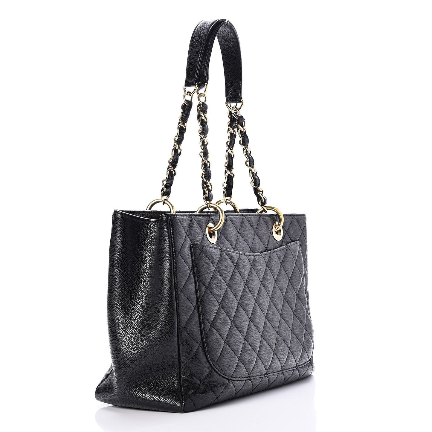 Caviar Quilted Grand Shopping Tote GST Black