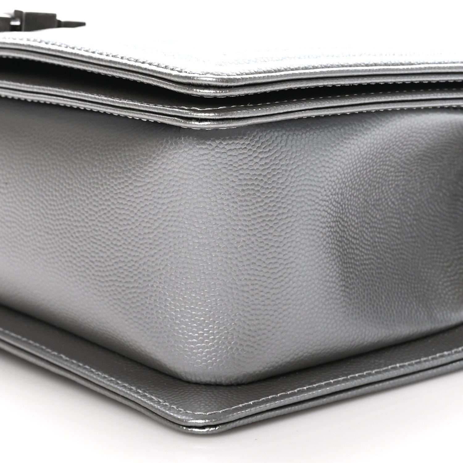 Chanel Metallic Caviar Quilted Medium Boy Flap Silver 10 of 11