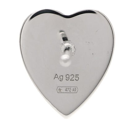 Gucci Sterling Silver Trademark Heart Stud Earrings 4 of 5