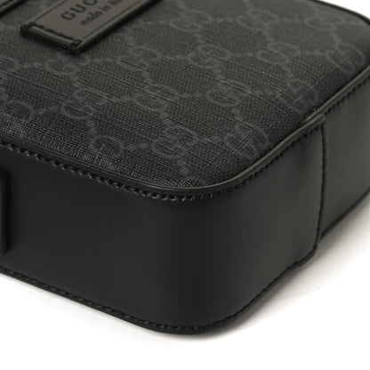 Gucci GG Supreme Monogram Appia Calfskin Web Messenger Bag Black 10 of 11