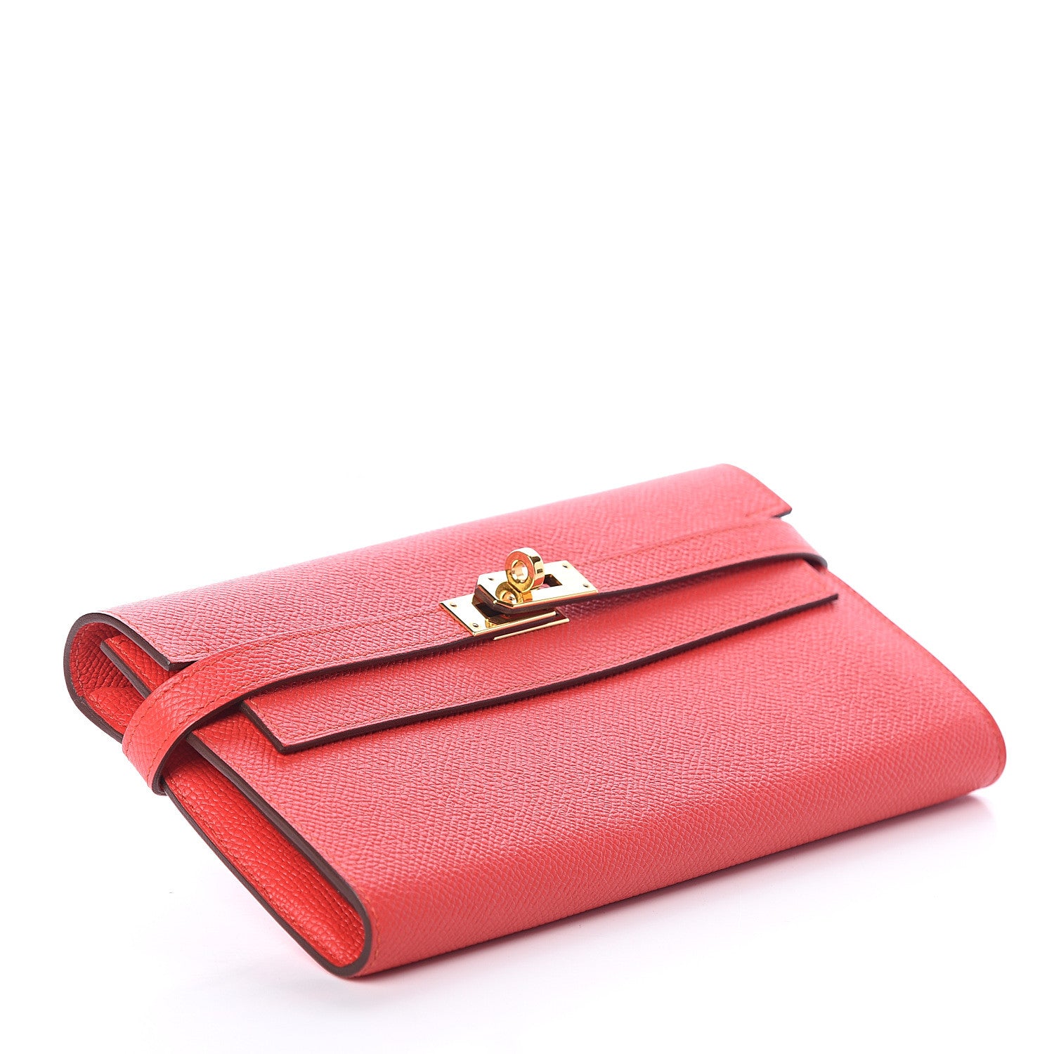 Hermes Epsom Kelly Longue Wallet Rouge Tomate 3 of 5
