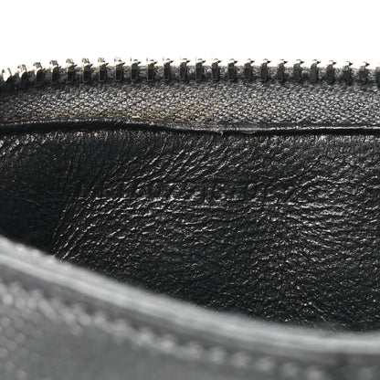 Saint Laurent Grain De Poudre Matelasse Chevron Monogram Fragments Zippered Card Case Fog 7 of 9
