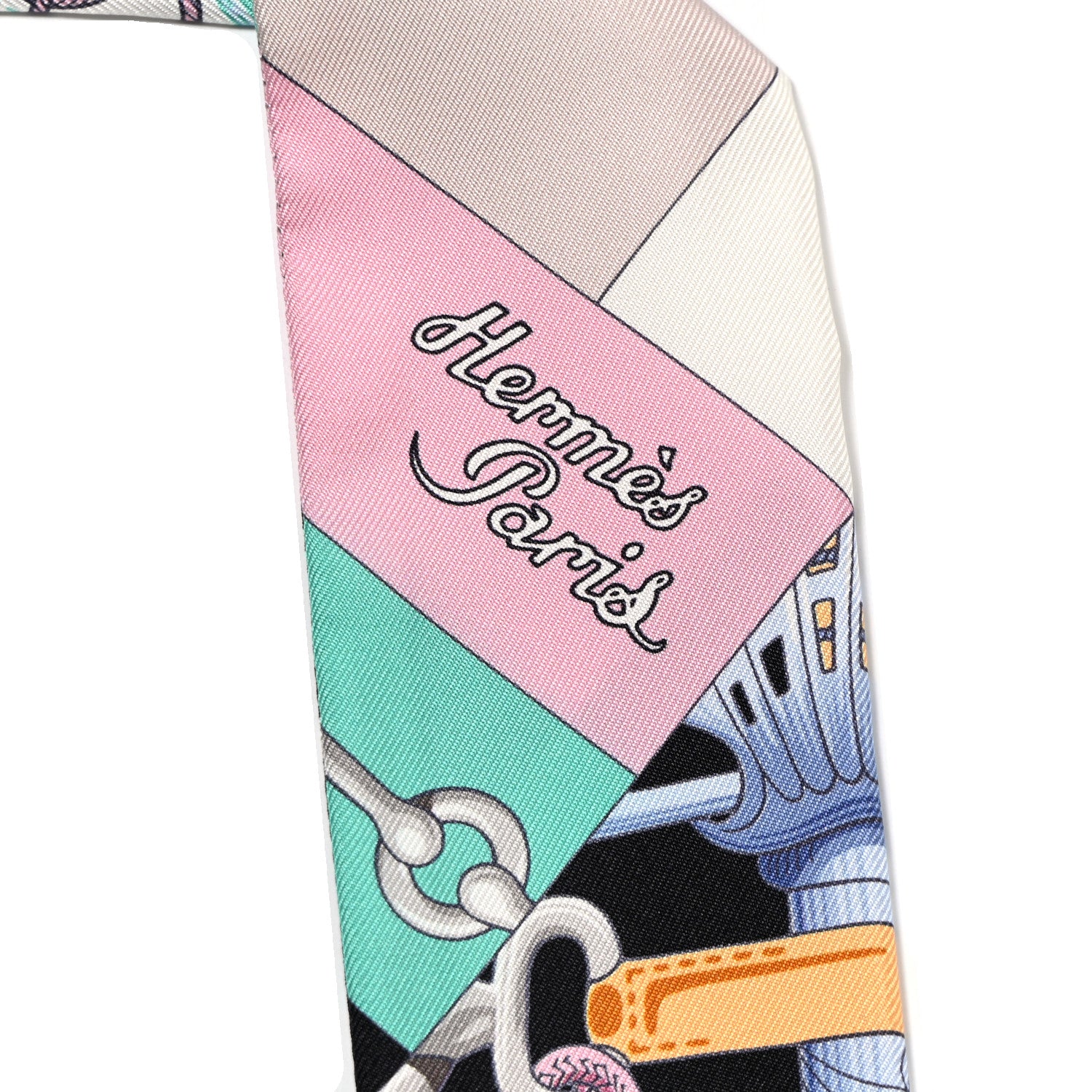 Hermes Silk Cliquetis Twilly Black Rose Menthol 2 of 6