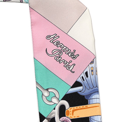 Hermes Silk Cliquetis Twilly Black Rose Menthol 2 of 6