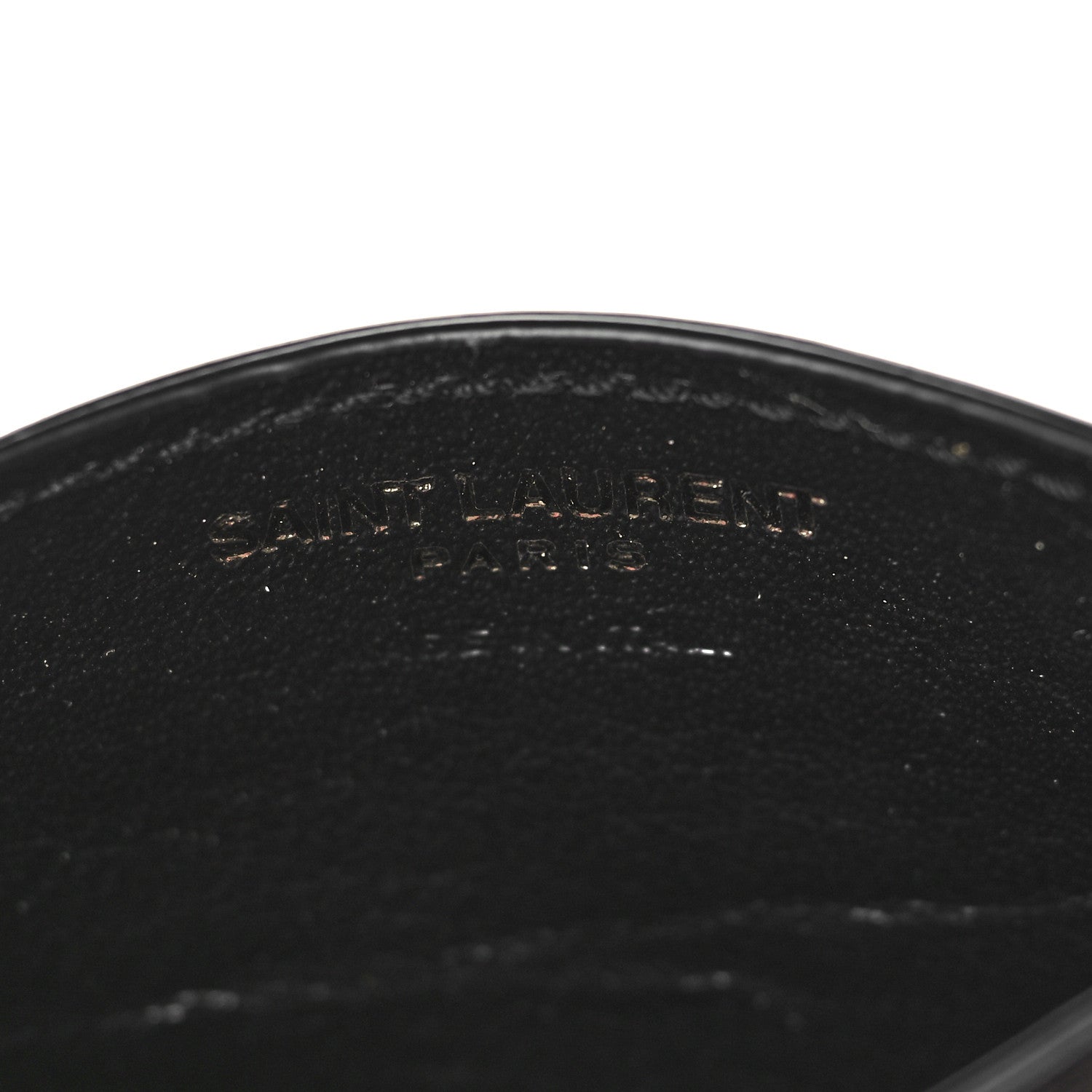 Saint Laurent Calfskin Crocodile Embossed Monogram Credit Card Case Black 6 of 8