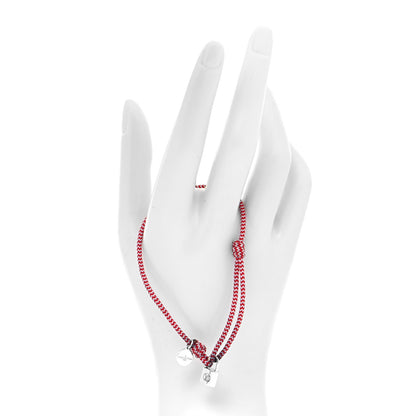 Louis Vuitton X UNICEF Sterling Silver Lockit Bracelet Red White 2 of 5