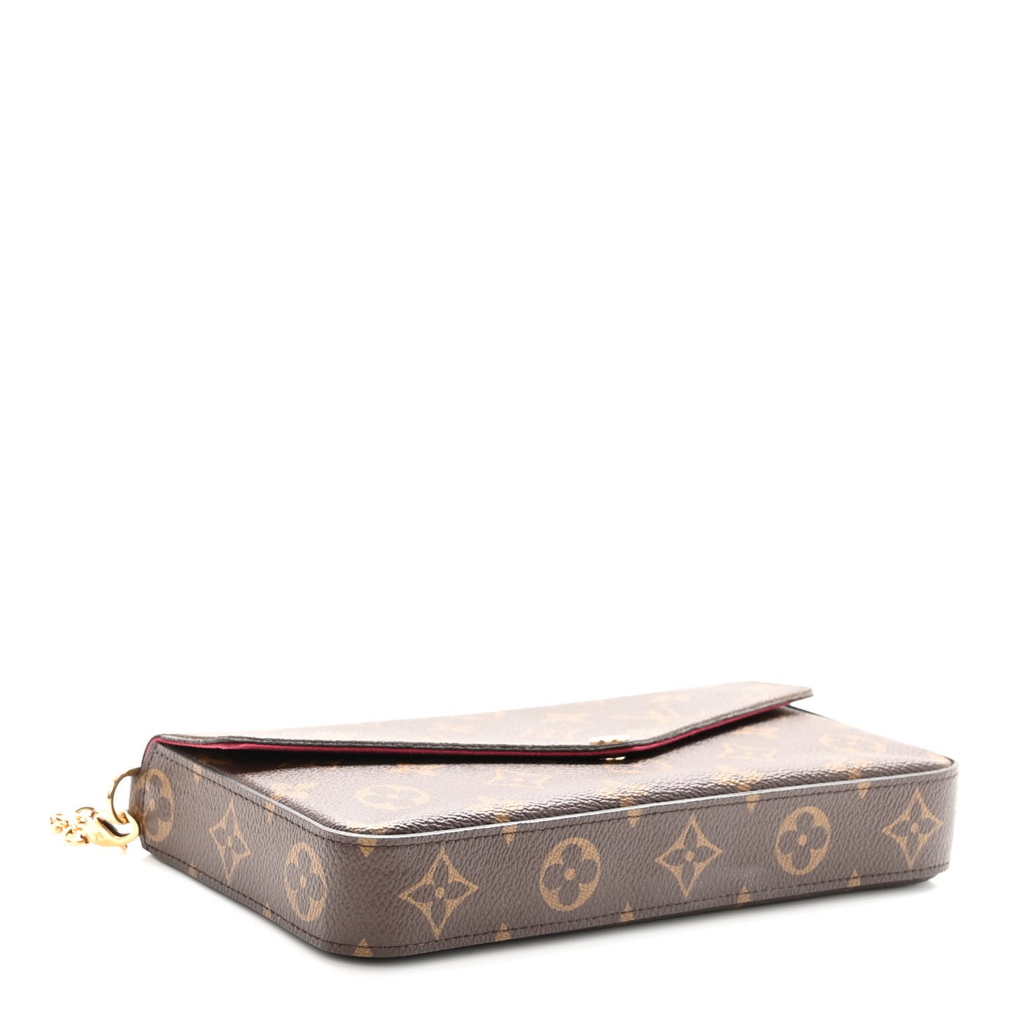 Monogram Pochette Felicie Chain Wallet Fuchsia