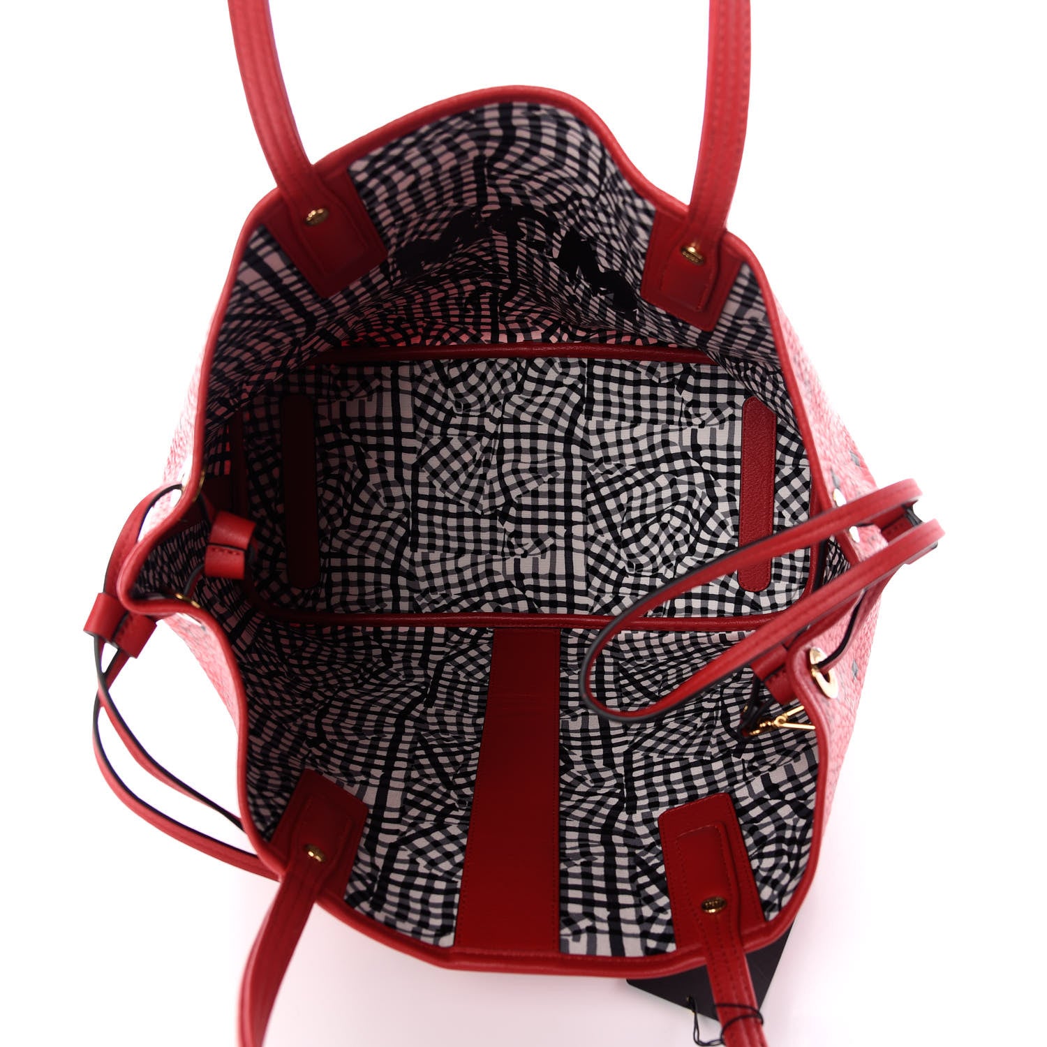 MCM Visetos Medium Liz Reversible Shopper Tote Ruby Red 5 of 8