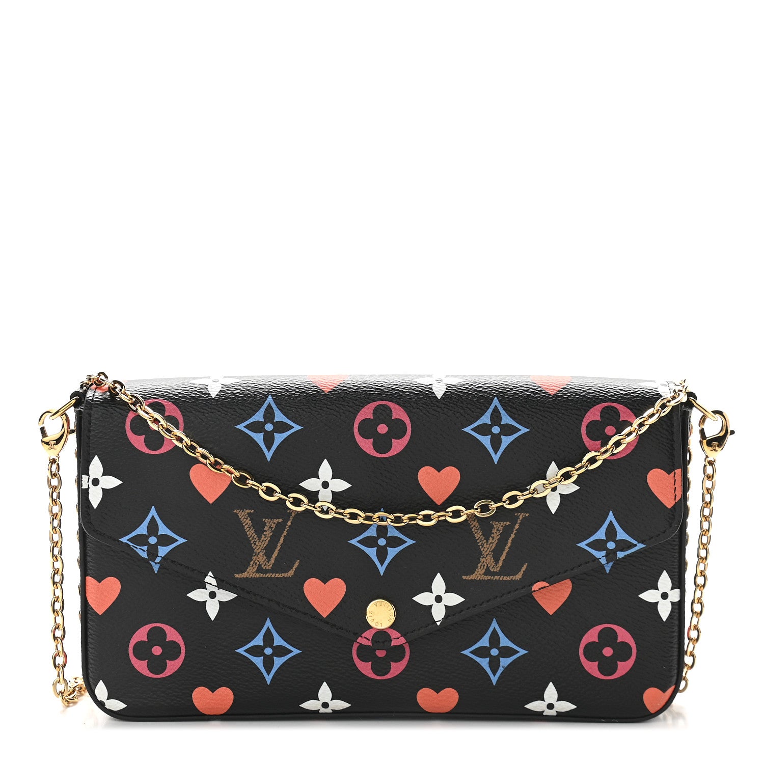 Louis Vuitton Game On Felicie Chain Wallet Black 2 of 9