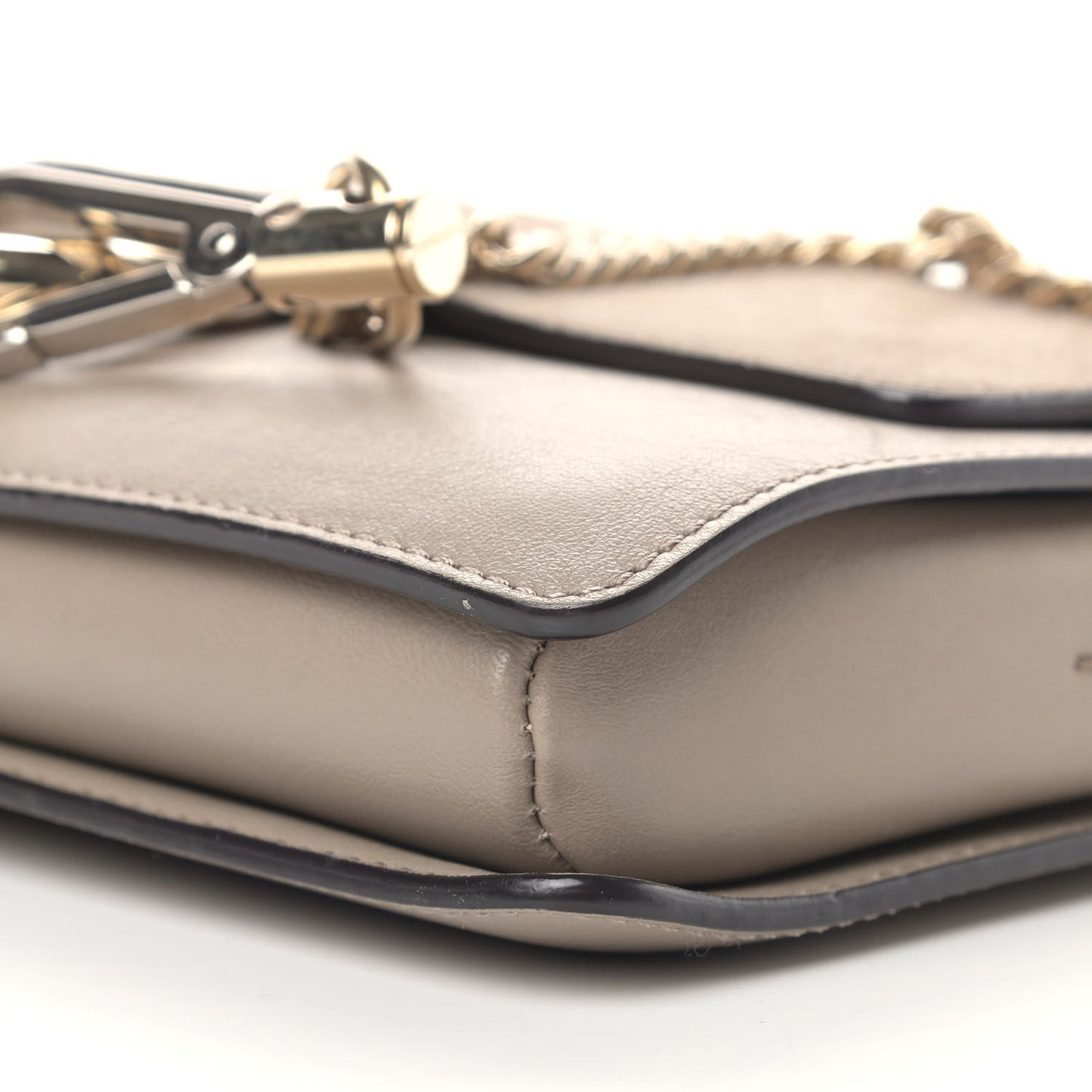 Suede Calfskin Small Faye Shoulder Bag Motty Grey