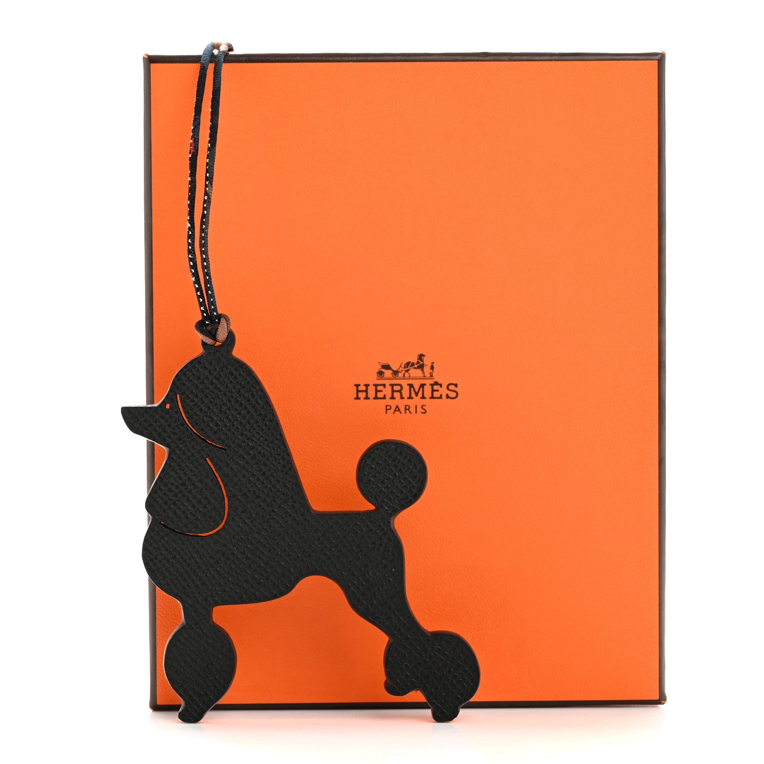 Hermes Epsom Petit H Royal Poodle Bag Charm Etoupe Black 4 of 4