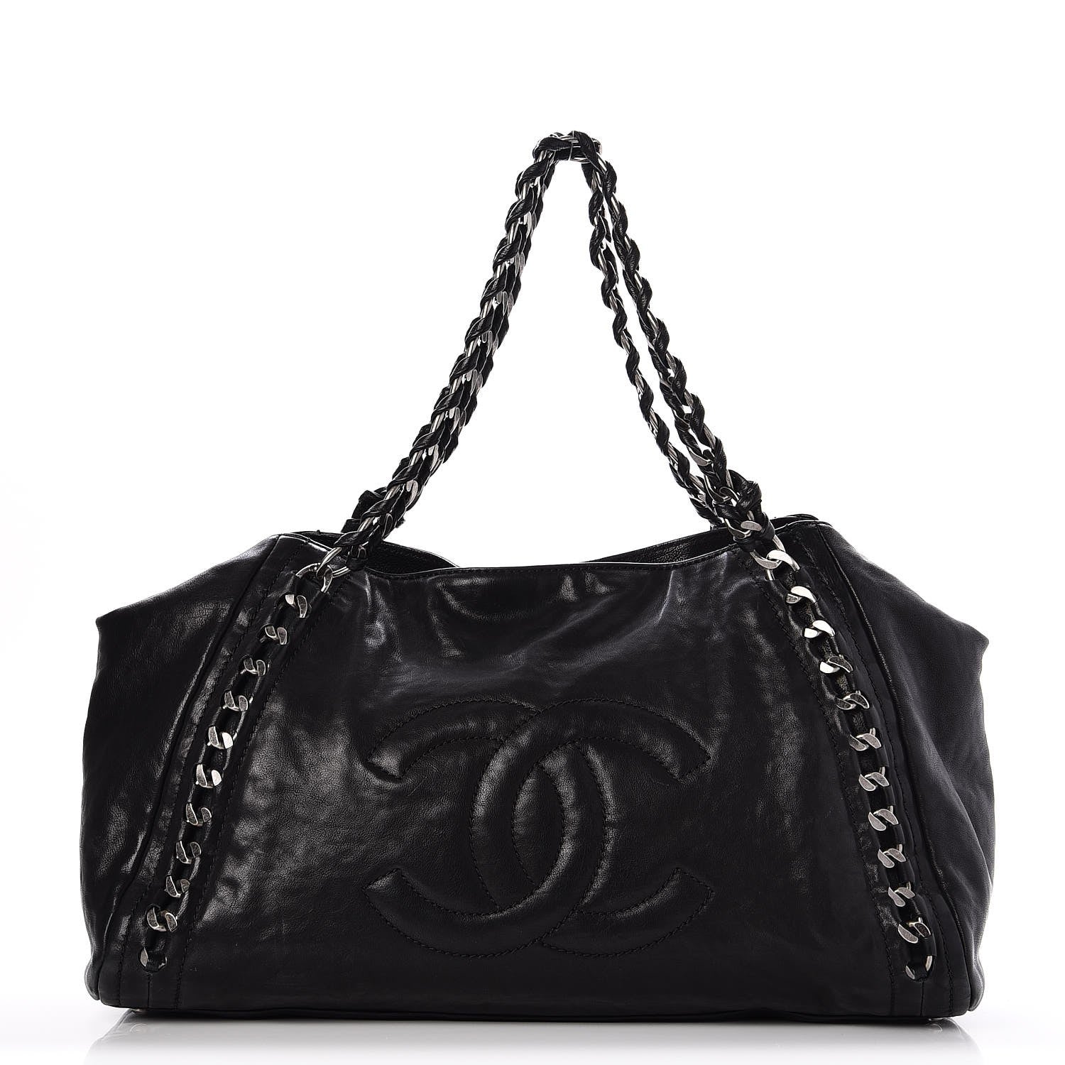 Chanel Glazed Calfskin East West Modern Chain Tote Black 1 of 7