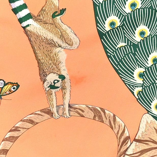 Hermes Silk Story 90 Scarf Abricot Beige Vert 3 of 4