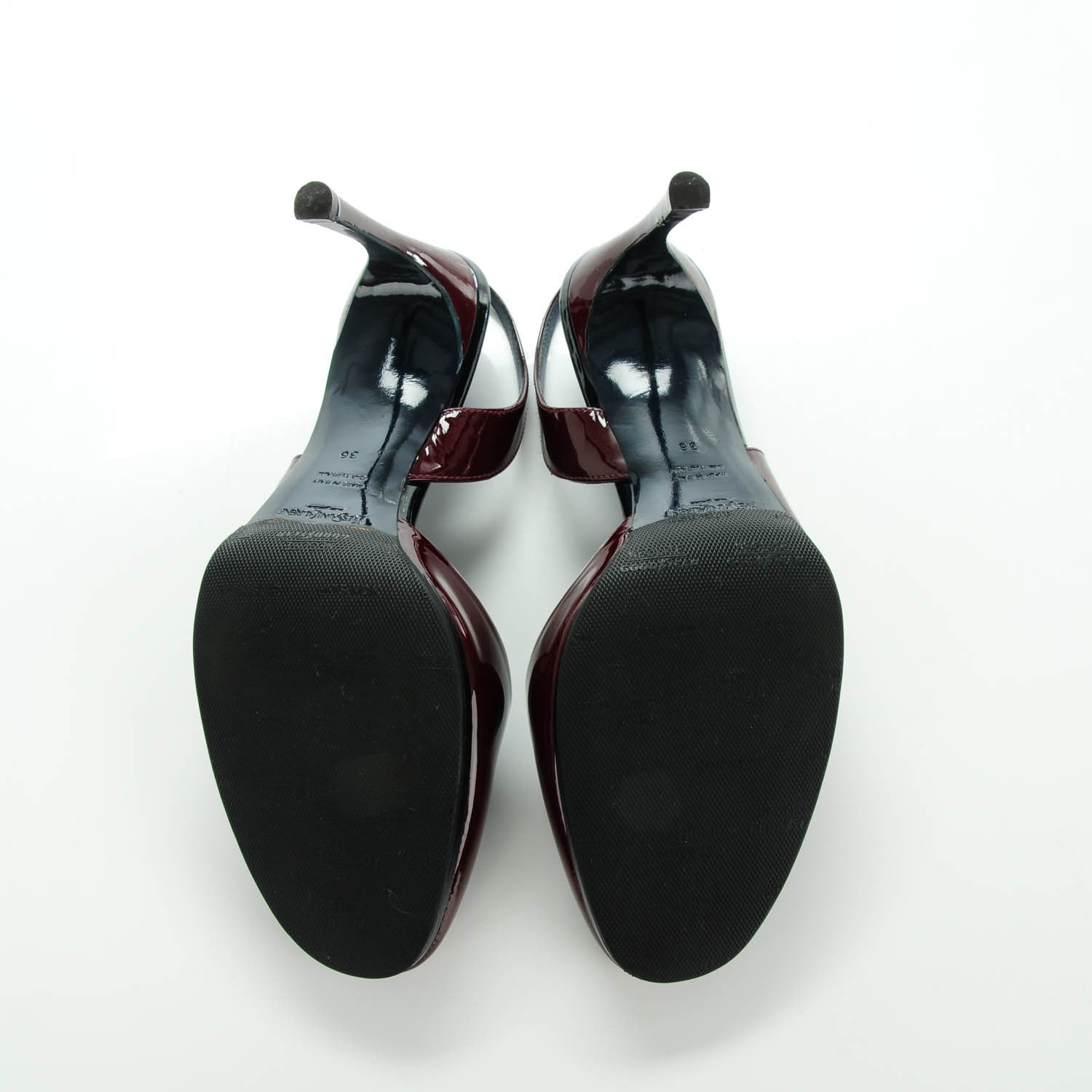 Saint Laurent Vitello Vernice Nicole 80 Slingback Pumps 36 Burgundy 5 of 8