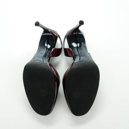 Saint Laurent Vitello Vernice Nicole 80 Slingback Pumps 36 Burgundy 5 of 8