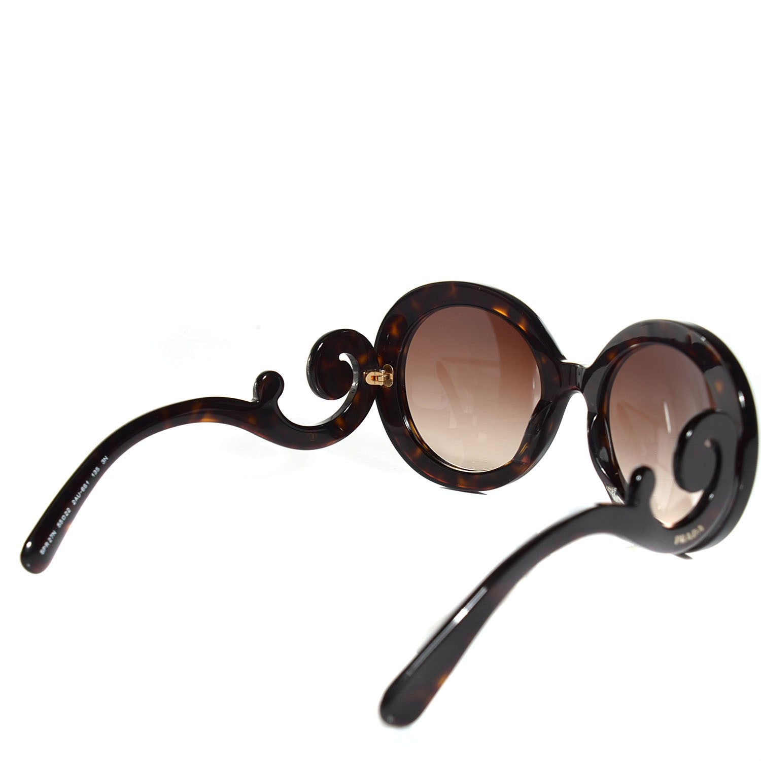 Prada Baroque SPR 27N Round Sunglasses Havana 2 of 5