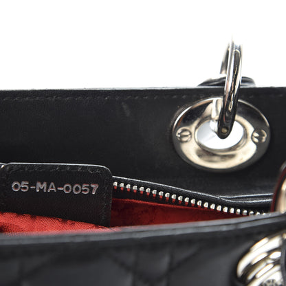 Christian Dior Lambskin Cannage Medium Lady Dior Black 8 of 9