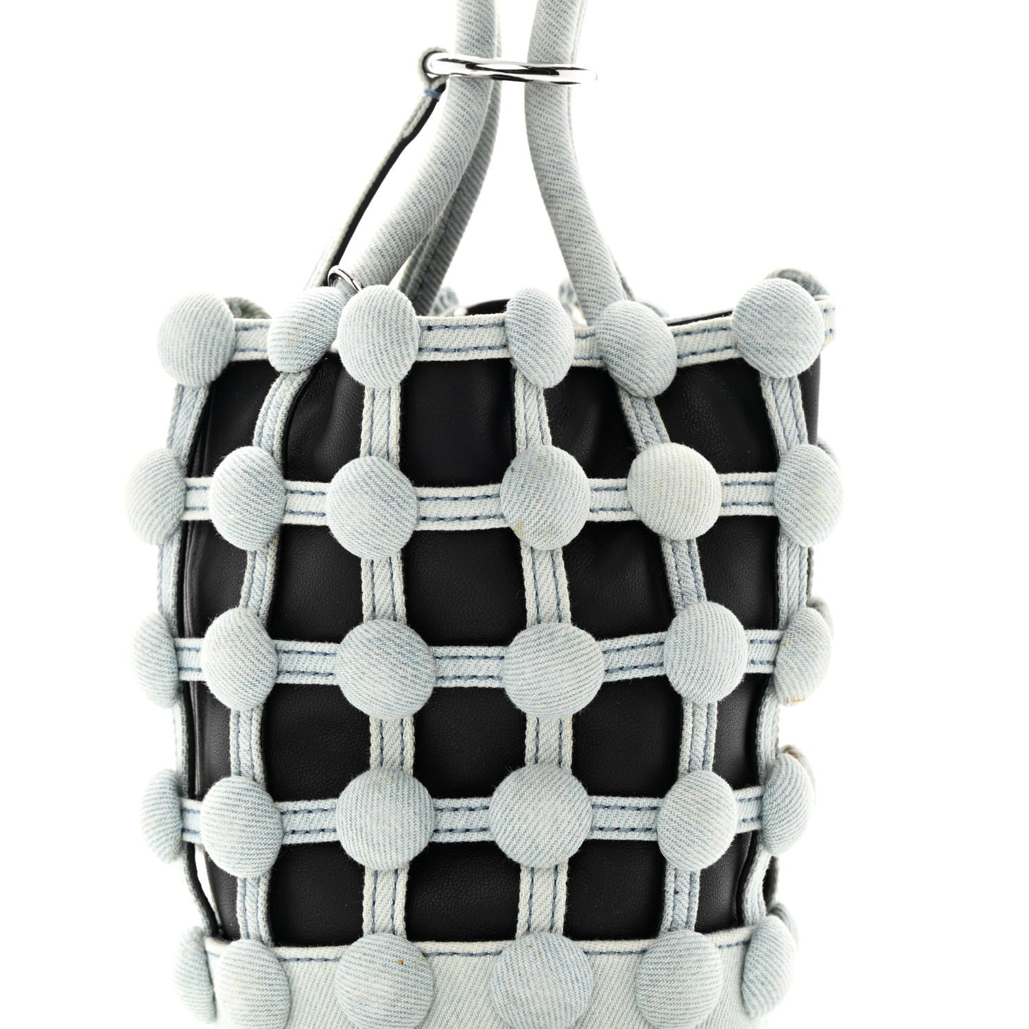 Alexander Wang Nappa Denim Dome Studded Mini Roxy Bucket Bag Black 10 of 17