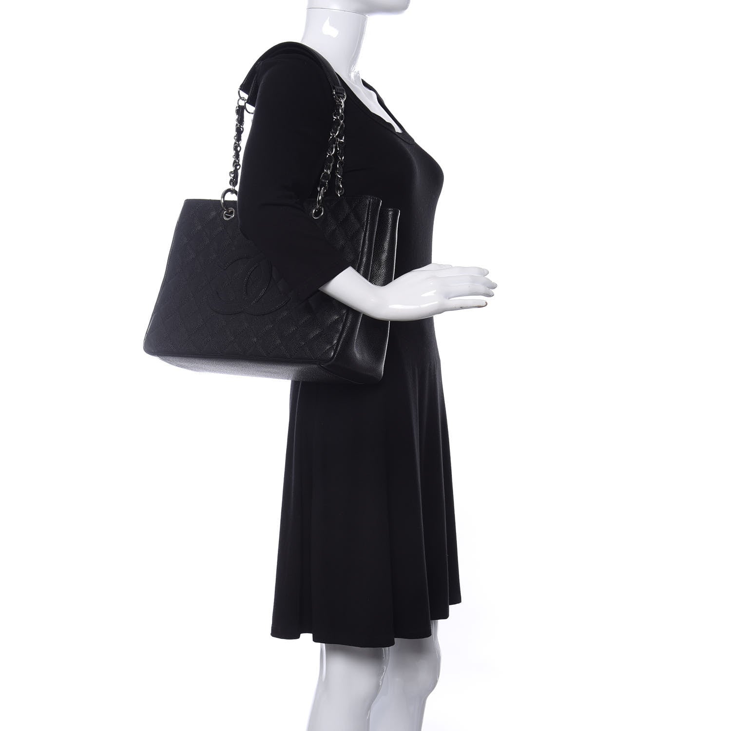 Chanel Caviar Quilted Grand Shopping Tote GST Black 2 of 11