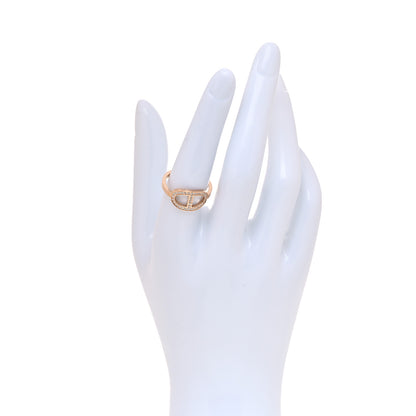 Hermes 18K Rose Gold Diamond MM Chaine d'Ancre Contour Ring 55 7.25 2 of 5