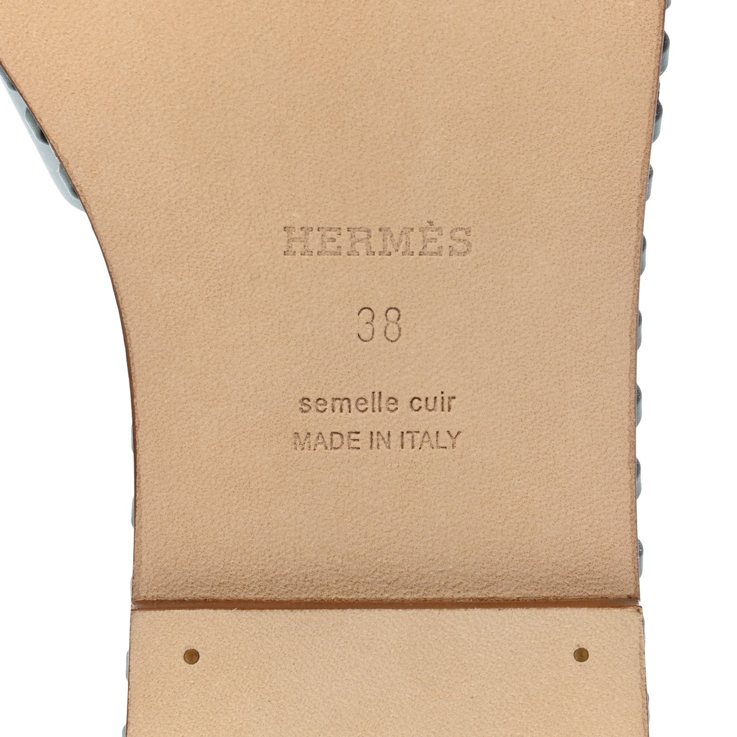 Hermes Box Calfskin Braided Oran Sandals 38 Vert D'Eau 6 of 9