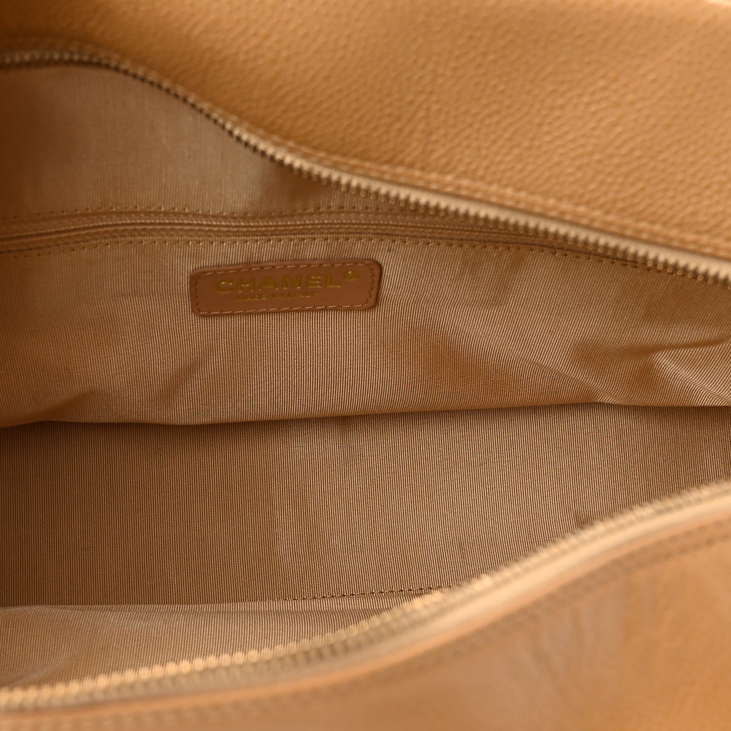 Caviar Quilted Large Bowler Bag Beige