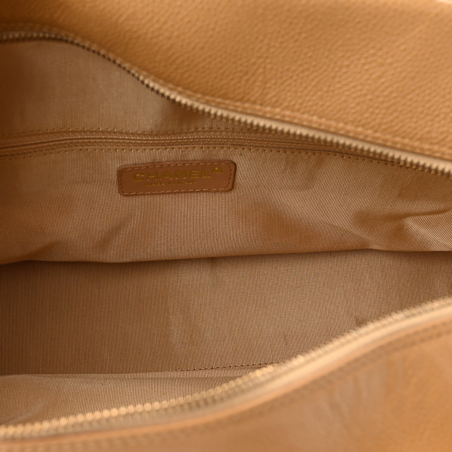 Chanel Caviar Quilted Large Bowler Bag Beige 5 of 12