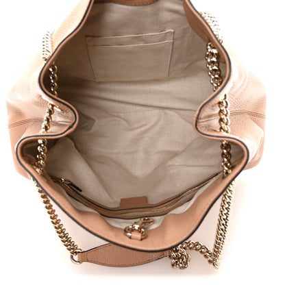 Gucci Pebbled Calfskin Medium Soho Chain Shoulder Bag Camelia 5 of 10