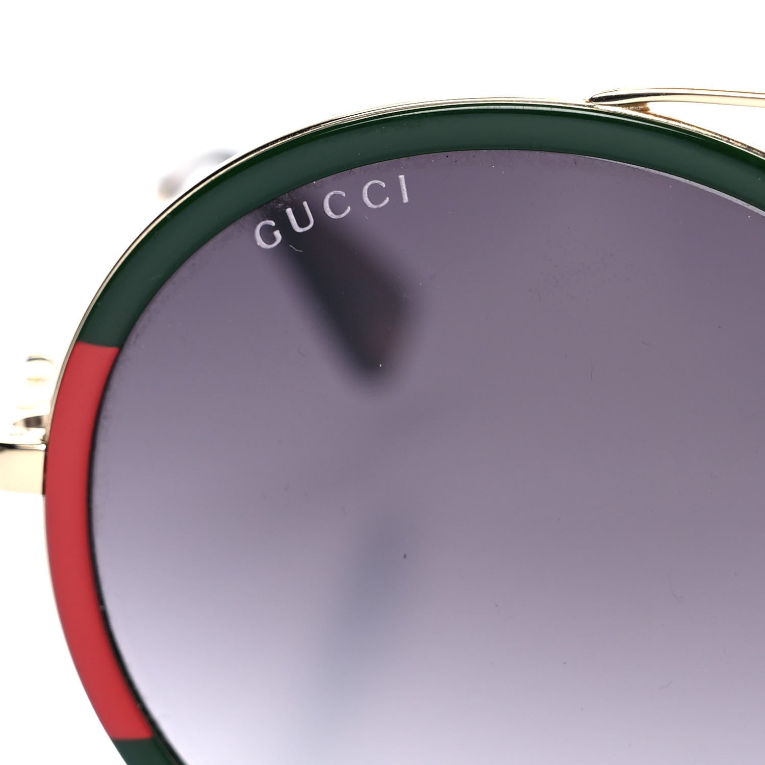 Gucci Metal Round Frame Sunglasses GG0061S Blue Red 5 of 10