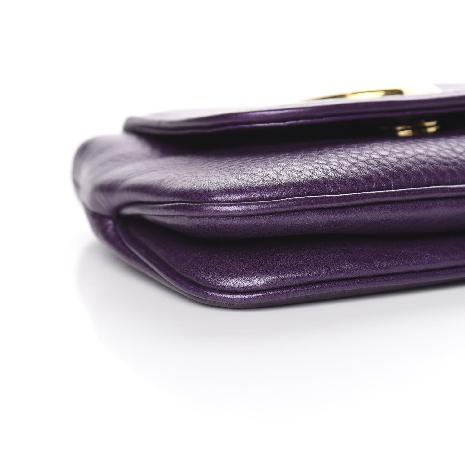 Gucci Metallic Pebbled Calfskin Small 1973 Chain Shoulder Bag Purple 8 of 10