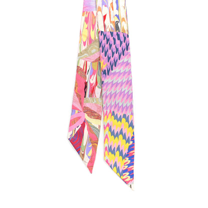 Hermes Silk Marble Silk Twilly Rose Vert Violet 2 of 4