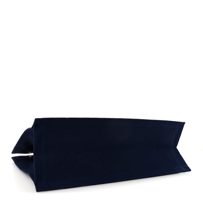 Saint Laurent Linen Calfskin Rive Gauche Tote Blue Rouge Eros 4 of 9
