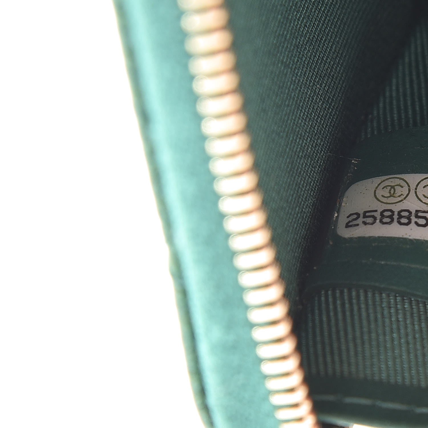 Chanel Metallic Caviar Quilted Key Holder Case Green 7 of 8