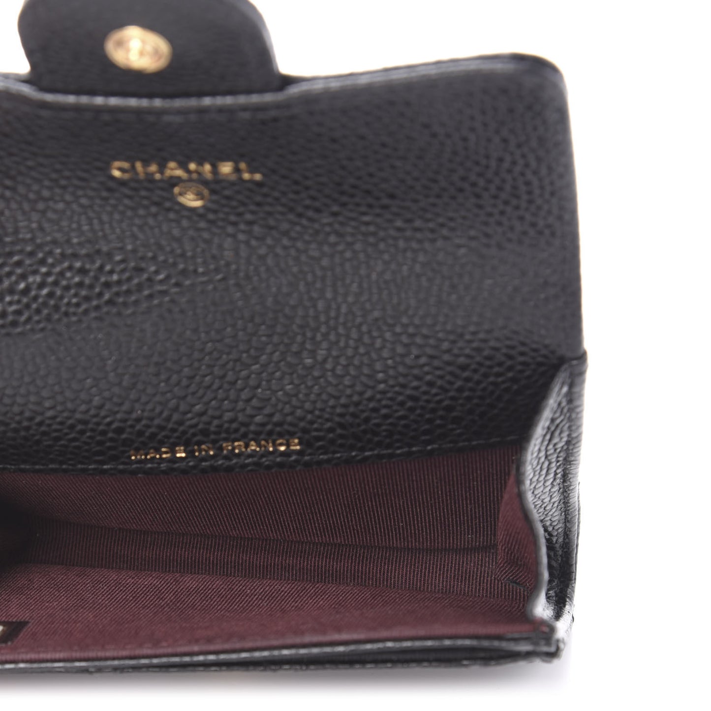 Caviar Quilted Flap Card Holder Black