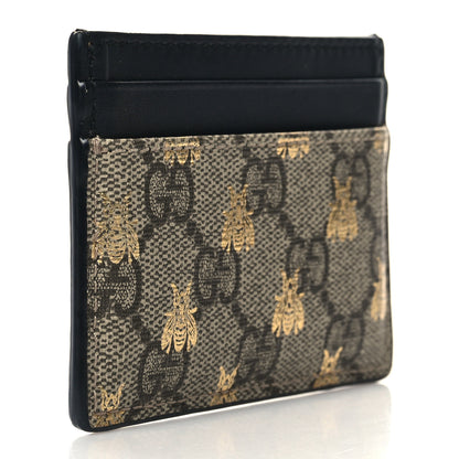 Gucci GG Supreme Monogram Bees Card Holder Black 3 of 7