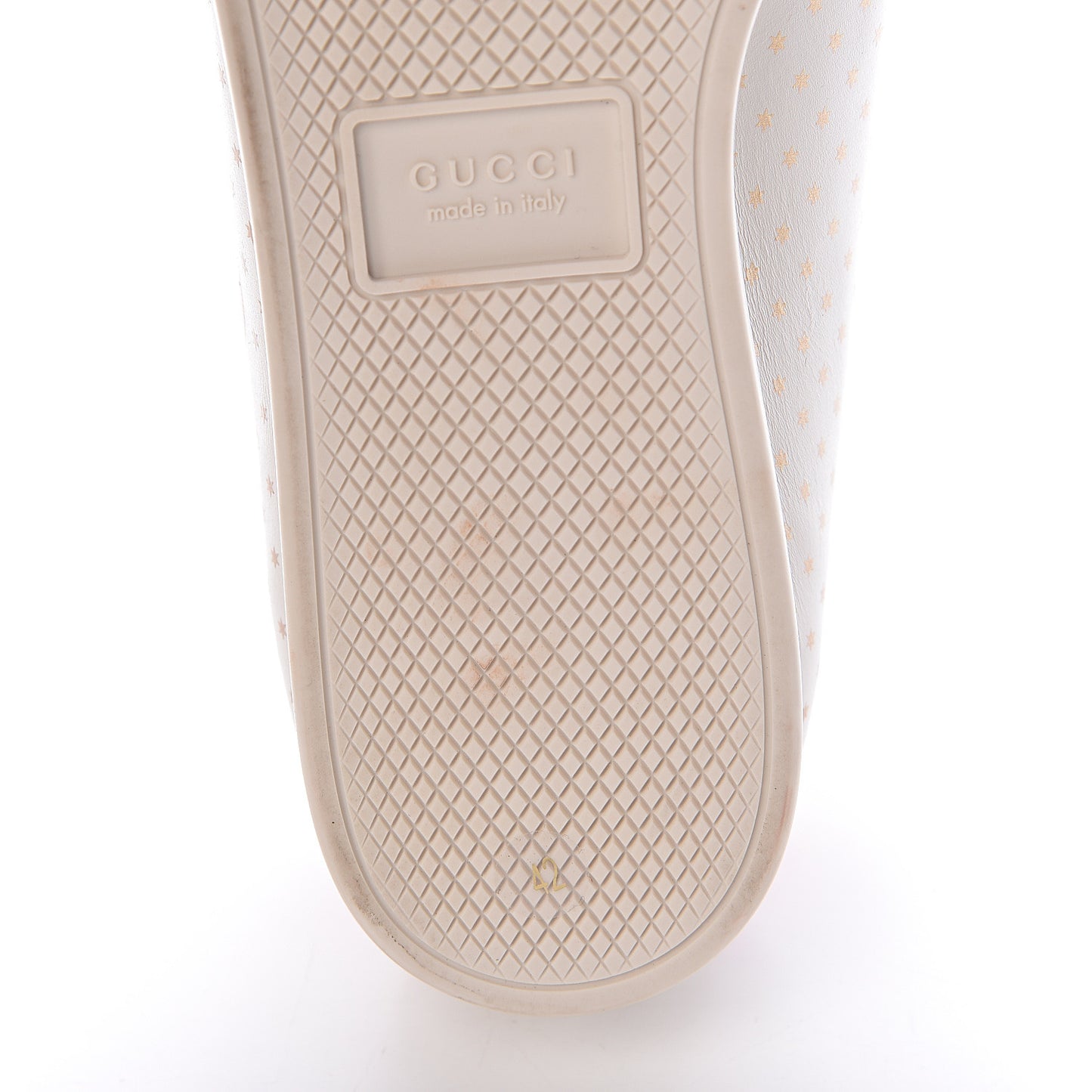 X SEGA Calfskin GUCCY Stars Womens Falacer Sneakers 42 White
