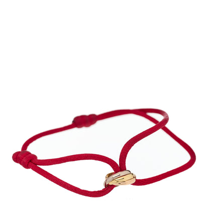 Cartier 18K Pink Yellow White Gold Trinity Cord Bracelet Red 1 of 7