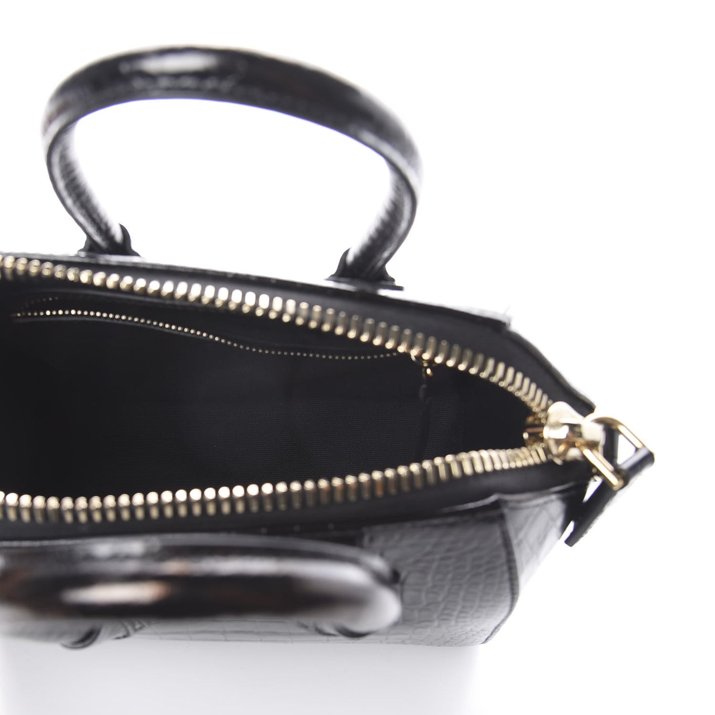 Calfskin Crocodile Embossed Mini Antigona Black