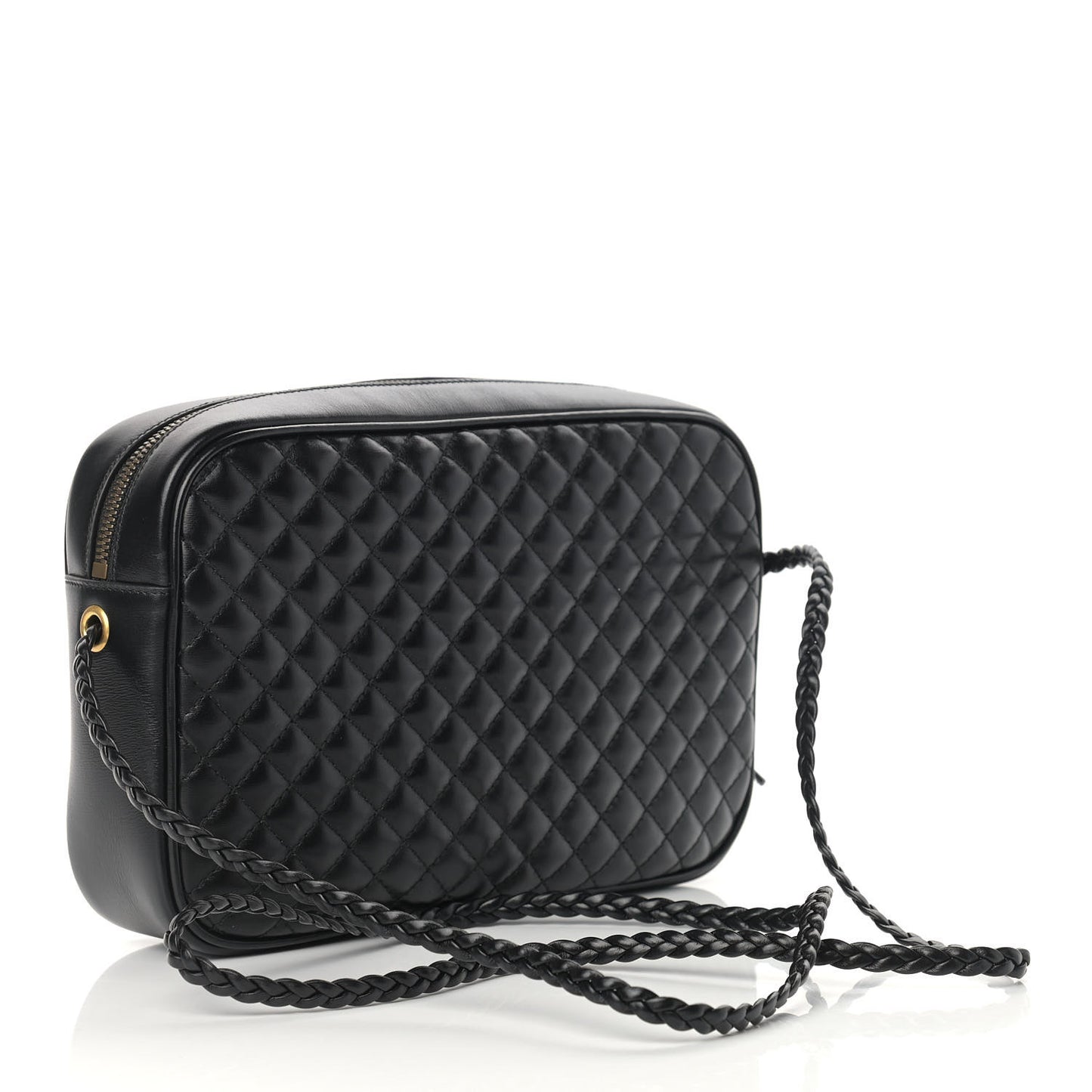 Calfskin Web Trapuntata Small GG Shoulder Bag Black