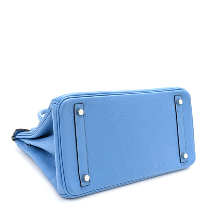 Hermes Taurillon Clemence Birkin 30 Bleu Paradis 4 of 12