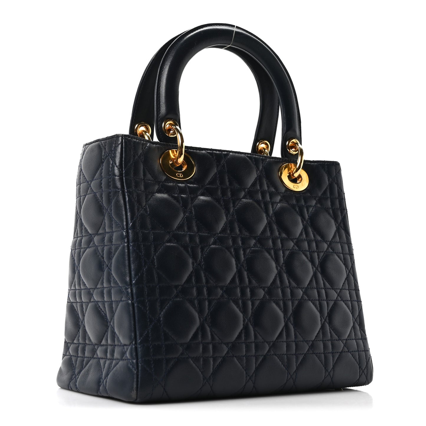 Lambskin Cannage Medium Lady Dior Navy Blue